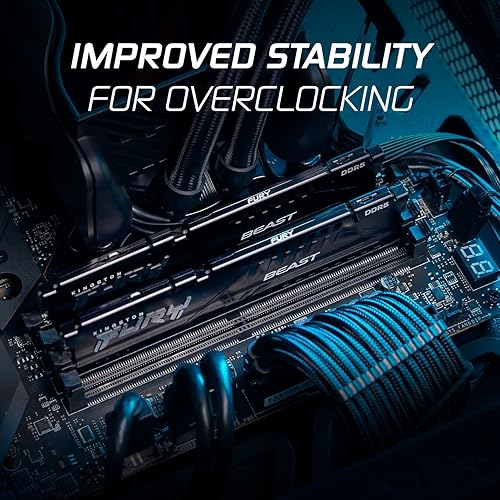 Kingston Fury Beast Black 16GB 6000MT/s DDR5 CL30 DIMM (Kit of 2) Desktop Gaming Memory - KF560C30BBEK2-16