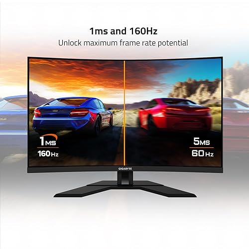 GIGABYTE M32UC 32'' 144Hz (160Hz OC) 4K UHD Curved Gaming Monitor, SS VA, 3840x2160 Display, 1ms Response Time (MPRT), 1x DisplayPort 1.4, 2X HDMI 2.1, 1x USB Type-C, 4X USB 3.2