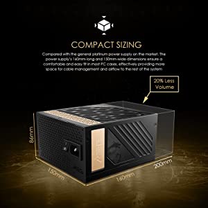 Msi MEG Ai1300P PCIE 5 & ATX 3.0 Gaming Power Supply - Full Modular - 80 Plus Platinum Certified 1000W - 100% Japanese 105°C Capacitors - Compact Size - ATX PSU