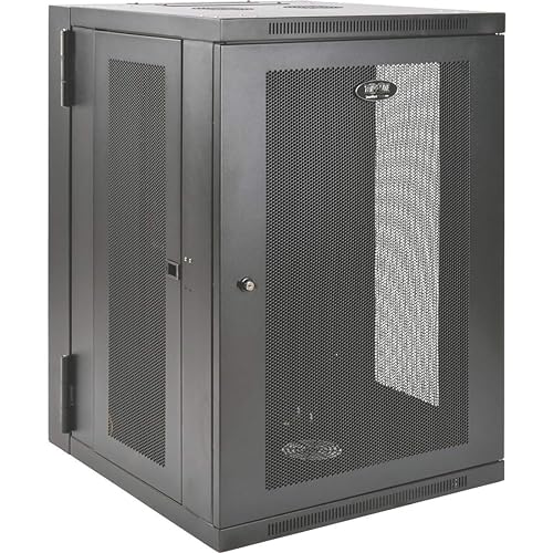 Tripp Lite 18U Wall Mount Rack Enclosure Server Cabinet, Hinged Back, 24.5 Deep, UPS-Depth, Black 18U Hinged