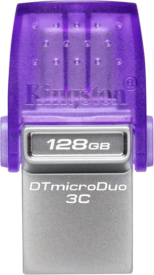 Kingston DataTraveler microDuo 3C 128GB USB-C & USB-A Flash Drive | Speeds up to 200 MB/s | USB 3.2 Gen 1 | Duo Connector | DTDUO3CG3/128GB