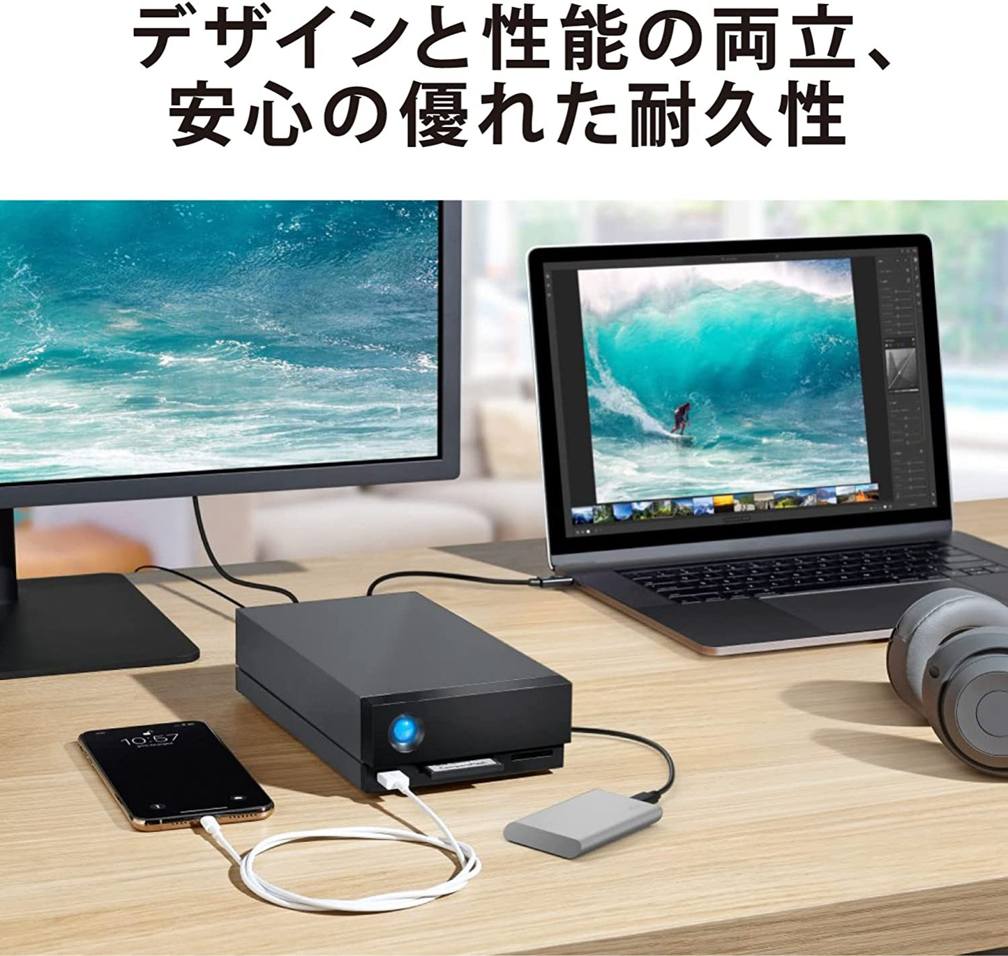 LaCie Portable SSD 2TB External Solid State Drive - USB-C, USB 3.2 Gen 2, speeds up to 1050MB/s, Moon Silver, for Mac PC and iPad, with Rescue Services (STKS2000400) 2TB New Model