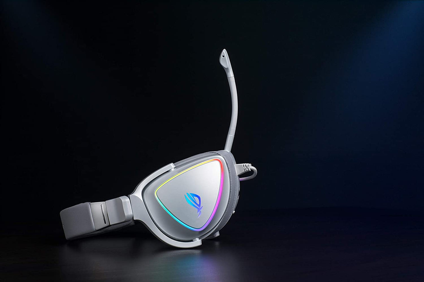 ASUS RGB Gaming Headset ROG Delta | Hi-Res ESS Quad-DAC, Circular RBG Lighting Effect | USB-C Connector for PCs, Consoles, and Mobile Gaming | Gaming Headphones with Detachable Mic Delta (Wired) White