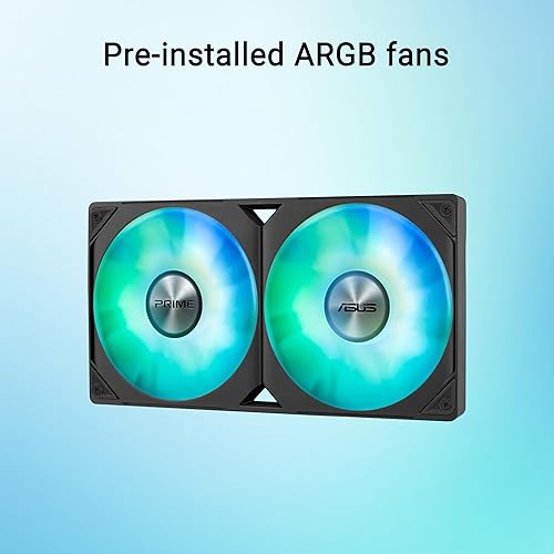 ASUS Prime LC 240 ARGB All-in-one AIO CPU Liquid Cooler AMD: AM5 & AM4 Intel: LGA 1851, 1700, 1200, 115x Specially Designed CPU Contact Area, finned Channels, Infinity Mirror, pre-Installed ARGB Fans