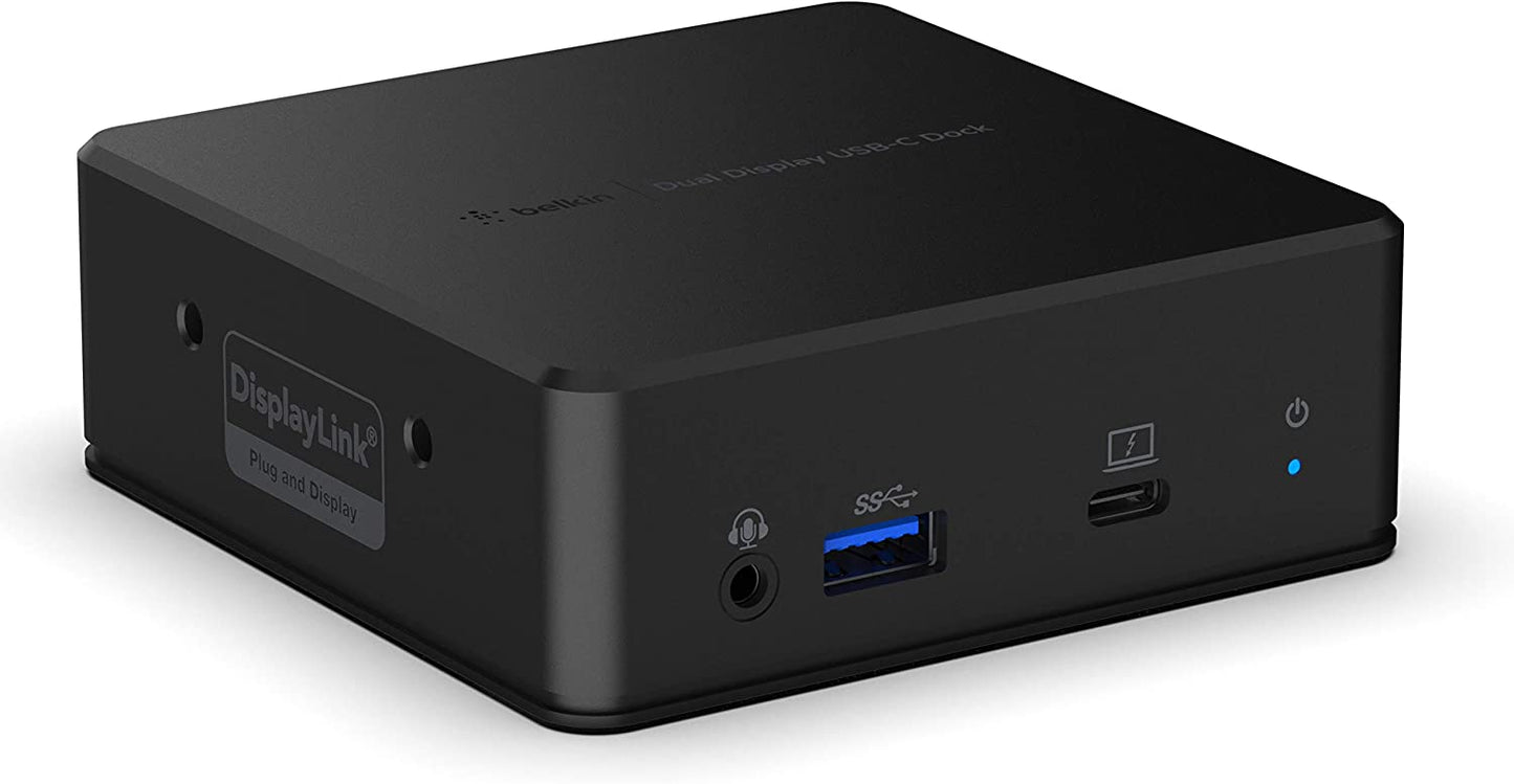 Belkin USB C Docking Station, USB-C Hub with Dual Display HDMI, USB A, USB C, Gigabit Ethernet, 3.5mm Audio, 85W PD Power Delivery for MacBook, Pro, Air, XPS, ChromeBook and Other USB C Enabled Laptop Dual Display Docking Station
