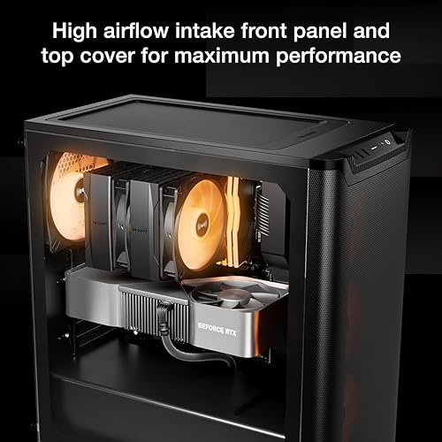 be quiet! Pure Base 501 LX Black Mid-Tower ATX Case | High Airflow | 4 Preinstalled Light Wings LX PWM Fans | ARGB Lighting with Controller and PWM hub | Optimized Air Pressure Case | BGW78 Black LX