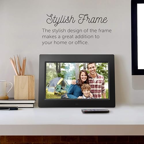 Aluratek 10" LCD Digital Photo Frame w/4GB Built-in Mem & USB SD/SDHC Support (ADMPF310F) Black 10 Inch