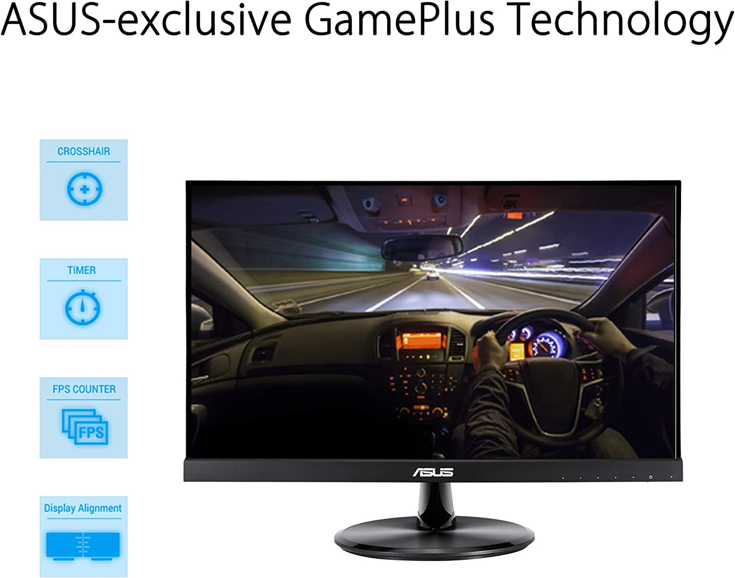 ASUS VP229Q 21.5” Monitor, 1080P Full HD, 75Hz, IPS, FreeSync/Adaptive-Sync, Eye Care, HDMI DisplayPort VGA, Frameless, VESA Wall Mountable BLACK 21.5" IPS FHD 75Hz Speakers DisplayPort