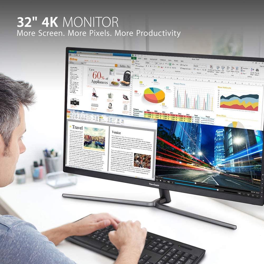 ViewSonic VX3211-4K-MHD 32 Inch 4K UHD Monitor with 99% sRGB Color Coverage HDR10 FreeSync HDMI and DisplayPort 32-Inch 4K UHD