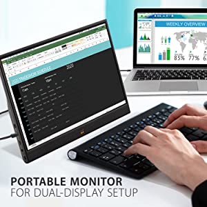 ViewSonic VA1655 15.6 Inch 1080p Portable IPS Monitor with Mobile Ergonomics, USB-C and Mini HDMI for Home and Office 15.6 Inch Standard