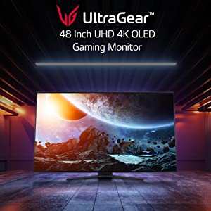 LG 48GQ900-B 48” Ultragear™ UHD OLED Gaming Monitor with Anti-Glare, 1.5M : 1 Contrast Ratio & DCI-P3 99% (Typ.) with HDR 10.1ms (GtG) 120Hz Refresh Rate, HDMI 2.1 with 4-Pole Headphone Out
