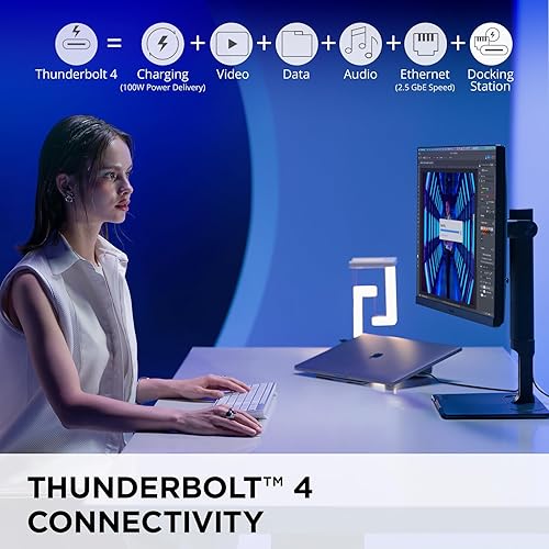 ViewSonic VP2776T-4K 27 Inch 4K UHD IPS Monitor with Advanced Ergonomics, Thunderbolt 4, 100% sRGB Rec 709, Pantone Validated, USB C, HDMI 2.1, and DP Daisy Chain for Home and Office