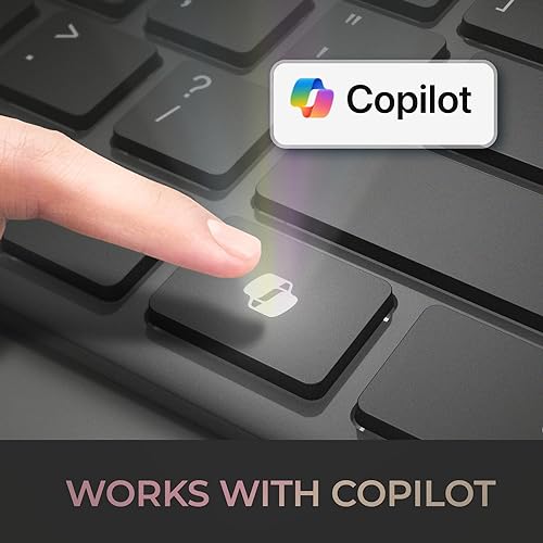 Adesso EasyTouch 7000 Multi OS Multi-Device Bluetooth Scissor Switch Keyboard with Copilot AI Hotkey - Wireless, Rechargeable, Quiet Keystrokes WKB-7000BB