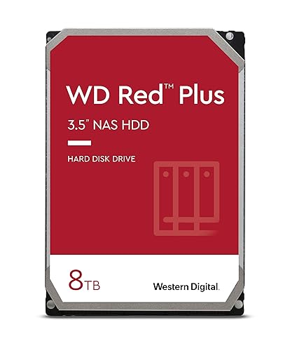 Western Digital 8TB WD Red Plus NAS Internal Hard Drive HDD - 5640 RPM, SATA 6 Gb/s, CMR, 256 MB Cache, 3.5 - WD80EFPX