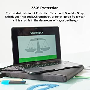 Belkin Laptop Sleeve Case Compatible with 11 inch to 13 inch Laptop, Tablet, ChromeBook, Also Compatible with MacBook Pro 13, Air, iPad Pro 11, 12.9, for Device Protection with Carrying Shoulder Strap 11"-13" Standard