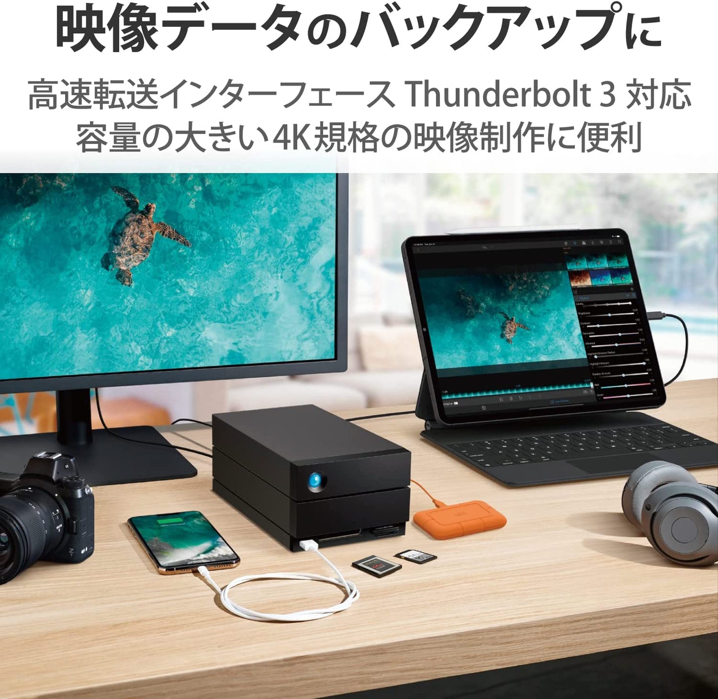 Seagate LaCie 2big Dock RAID 16TB External HDD - Thunderbolt and USB4 Compatibility, Data Recovery (STLG16000400)