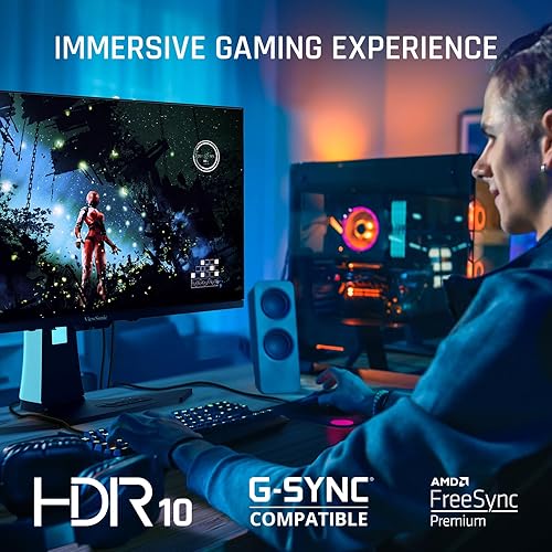 ViewSonic XG272-2K-OLED 27 Inch 1440p 240Hz OLED Ergonomic White Gaming Monitor with up to 0.01ms, FreeSync Premium, G-Sync Compatibility, RGB, and USB-C, HDMI v2.1, DP Inputs 27-Inch 2K