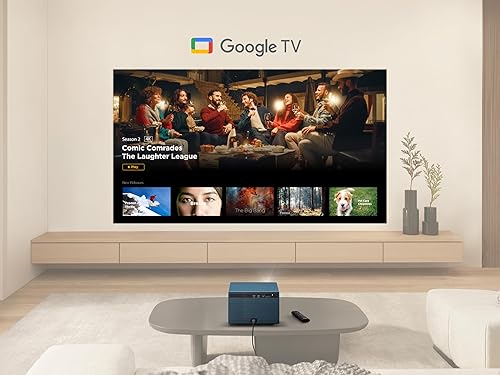 ViewSonic LX60HD 1080p LED Portable Projector with Built-in Google TV and Netflix, 630 ANSI Lumens, H/V Keystone, Auto Focus, Bluetooth, and Wi-Fi for Smart Home Theater - Front - 1080p - 20000 Hour Normal Mode - 4,200:1 - 630 lm