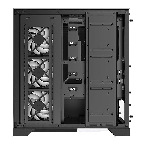 XPG Invader X Mid-Tower Gaming ATX PC Case with Panoramic View, Tempered Glass Panels, and RGB Lighting Black (INVADERXMT-BKCWW)