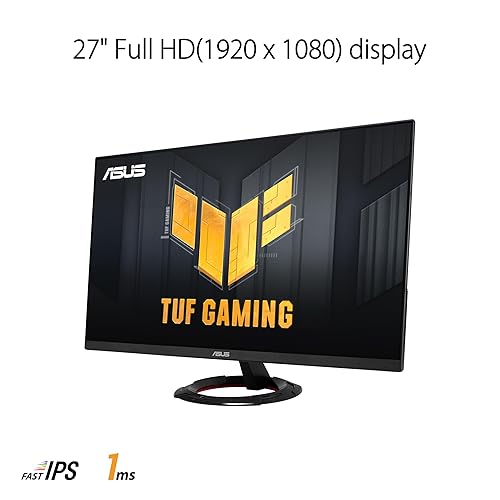 ASUS TUF Gaming 27” 1080P Monitor (VG279Q3R) - Full HD, 180Hz, Fast IPS, Extreme Low Motion Blur, 1ms, FreeSync, Variable Overdrive, Shadow Boost, Eye Care, 100% sRGB