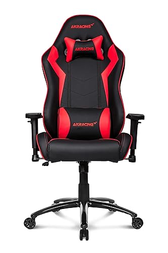 AKRacing Core Series SX Gaming Chair with High Backrest, Recliner, Swivel, Tilt, Rocker and Seat Adjustment with 5/10 warranty-Red