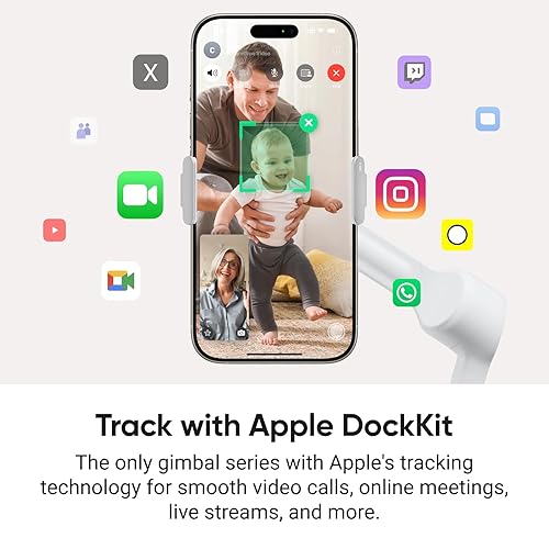 Insta360 Flow 2 Pro AI Tracker Bundle White - Foldable AI Phone Gimbal, Track in 200+ Apps with Apple DockKit, AI Tracker, Multi-Person Tracking, 360º Pan Tracking, Built-in Tripod/Selfie Stick