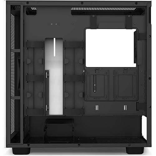 NZXT H7 Flow - CM-H71FG-01 - ATX Mid Tower PC Gaming Case - Front I/O USB Type-C Port - Quick-Release Tempered Glass Side Panel - White/Black