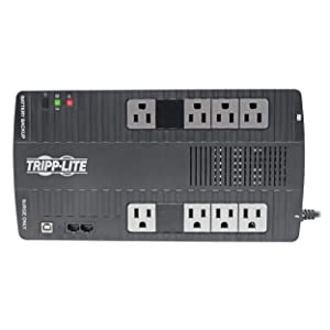 Tripp Lite 550VA UPS Battery Backup, 300W AVR Line Interactive, USB, Ultra-Compact (AVR550U), Black 550VA Battery