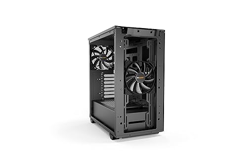 be quiet! Pure Base 500 ATX Midi Tower PC Case | Tempered Glass Window | Two Pre-Installed Low Noise Cooling Fans | Black | BGW34 Black BGW34