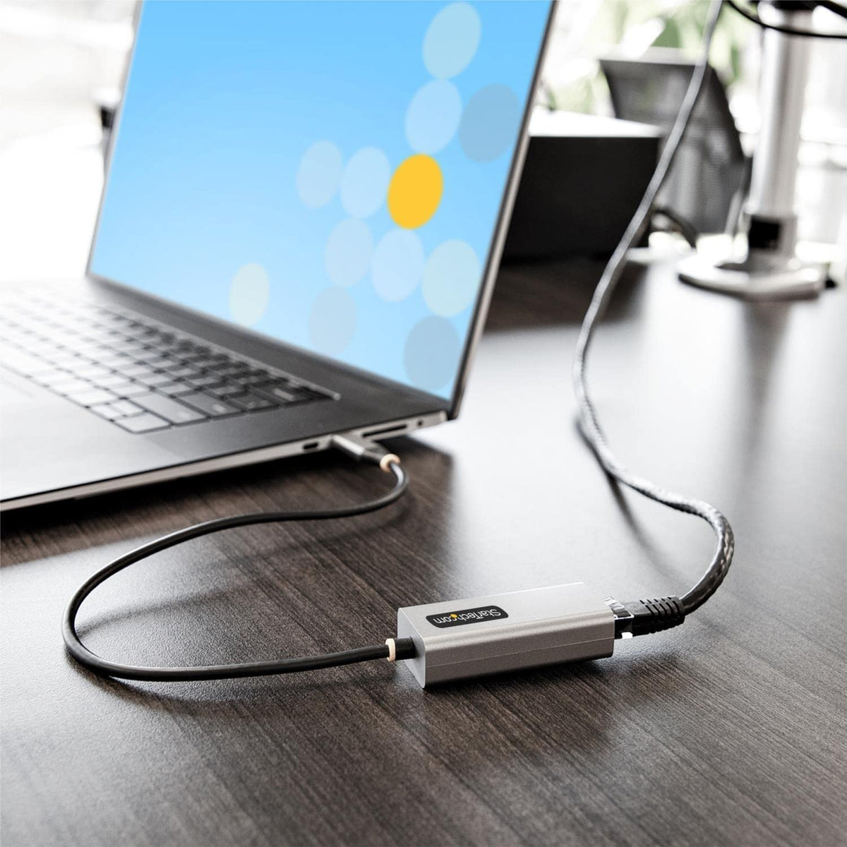 StarTech.com USB-C to Ethernet Adapter, USB 3.0 to Gigabit Ethernet Network Adapter - 10/100/1000 Mbps, USB-C to RJ45 Ethernet Adapter (GbE), 12in Attached Cable, Driverless Install (US1GC30B2)