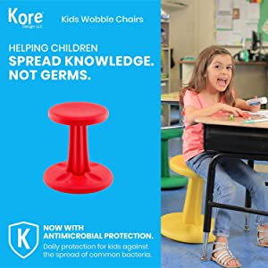 Kore design Kore Kids Preschool Wobble Chair - Flexible Seating Stool for Classroom, Preschool, Kindergarten & Elementary School - Made in The USA - Age 4-5 yrs, Red (12in) Red Preschool (12in Tall)