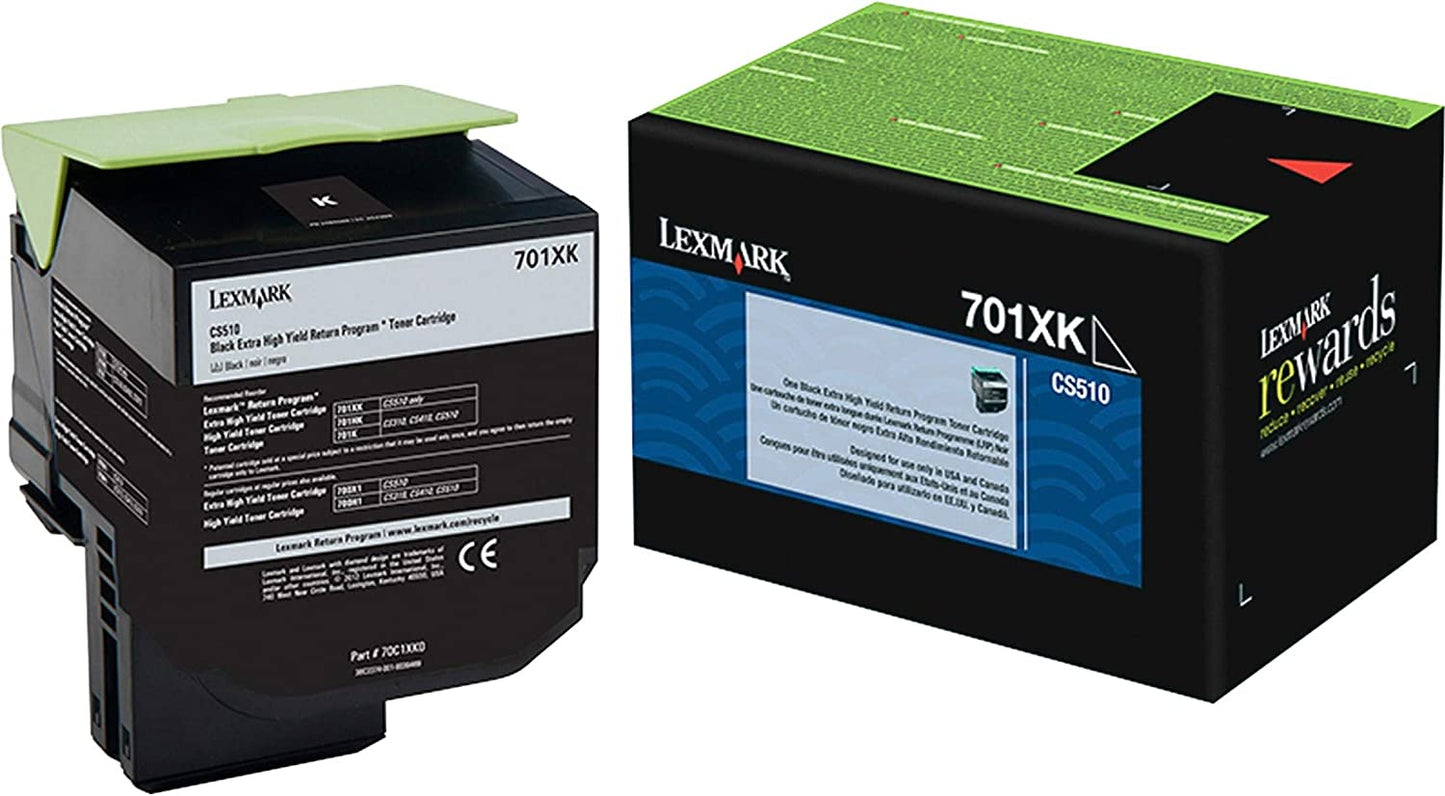 Lexmark 70C1XK0 Black Extra High Yield Return Program Toner Cartridge for Lexmark CS510de and Lexmark CS510dte