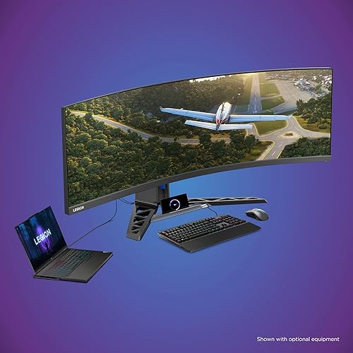 Lenovo Legion R45w-30 Gaming Monitor, 44.5” 32:9 Curved Display, 5120x1440 Resolution, 165Hz/170Hz Refresh, 1ms MPRT, AMD FreeSync Premium Pro, Adjustable Stand, 450 nits Brightness, Black
