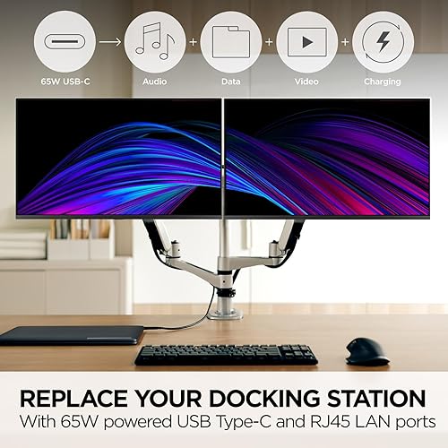 ViewSonic VP2468A_H2 24-Inch Dual Pack Head-Only IPS 1080p Monitor with Advanced Ergonomics, 100% sRGB REC 709, 14-bit 3D LUT, Eye Care, and 65W USB C, Daisy Chain