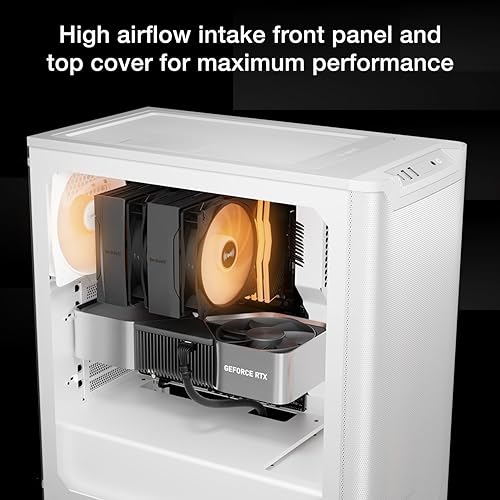 be quiet! Pure Base 501 LX White Mid-Tower ATX Case | High Airflow | 4 Preinstalled Light Wings LX PWM Fans | ARGB Lighting with Controller and PWM hub | Optimized Air Pressure Case | BGW79 White LX