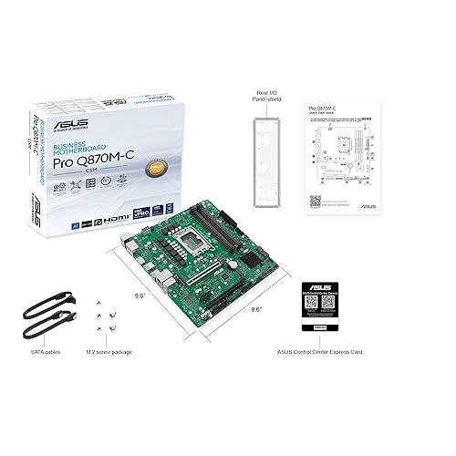 ASUS Pro Q870M-C-CSM Micro-ATX mATX Q870 Business Motherboard with Intel® Core™ Ultra Processors (Series 2) & Intel® vPro Support and Enhanced Security, Reliability and Manageability