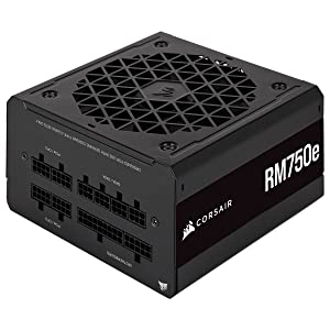 Corsair RM750e (2023) Fully Modular Low-Noise ATX Power Supply - ATX 3.0 & PCIe 5.0 Compliant - 105°C-Rated Capacitors - 80 Plus Gold Efficiency - Modern Standby Support - Black