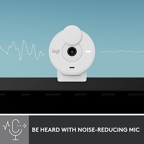 Logitech Brio 300 Full HD Webcam with Privacy Shutter, Noise Reduction Microphone, USB-C, Certified for Zoom, Microsoft Teams, Google Meet, Auto Light Correction - Off White Off-White Webcam