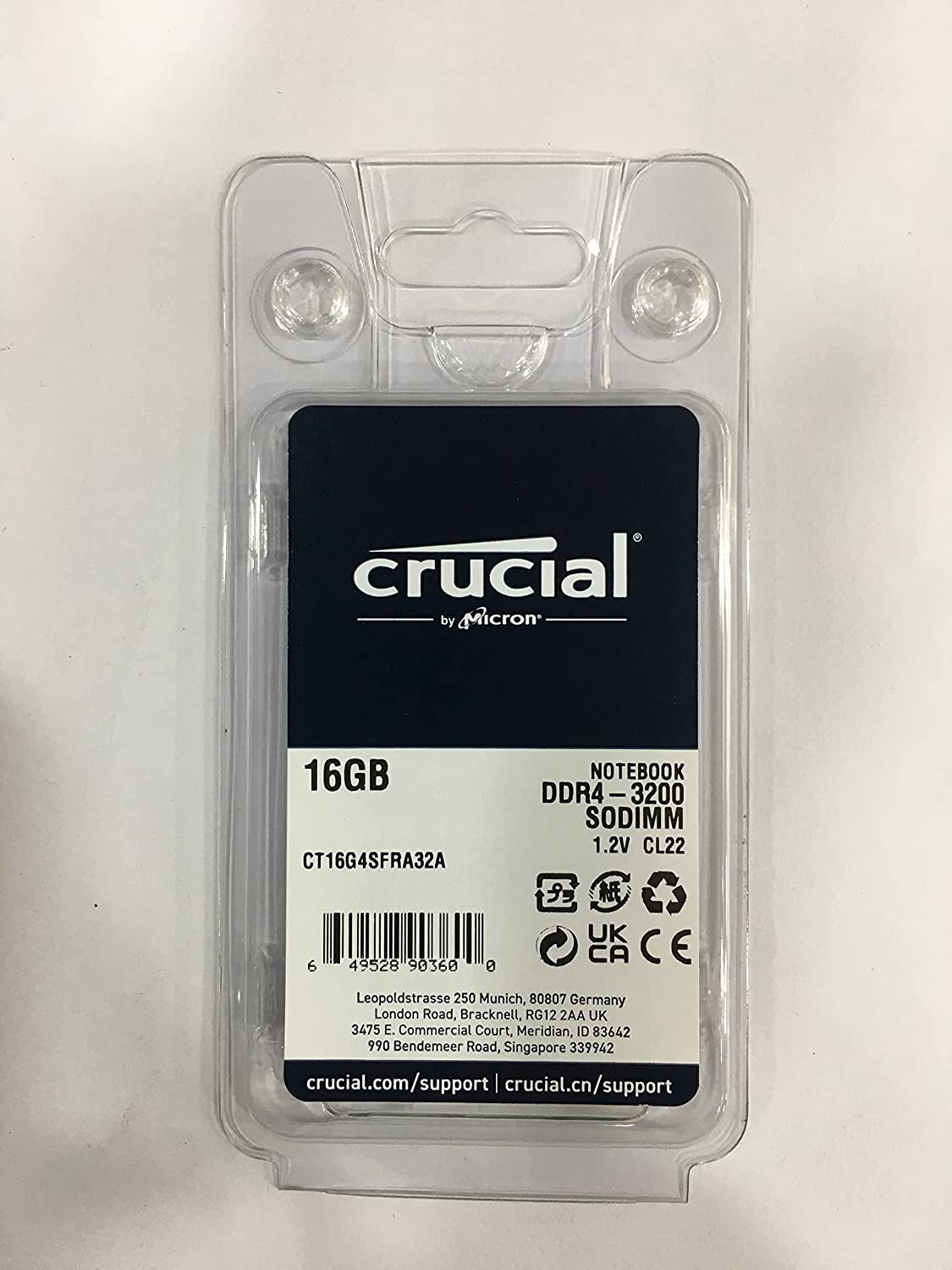 Crucial RAM 16GB DDR4 3200MHz CL22 (or 2933MHz or 2666MHz) Laptop Memory CT16G4SFRA32A 16GB 3200 MT/s Memory