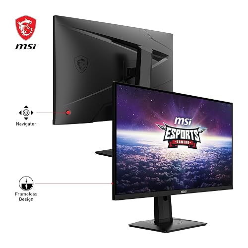 MSI G274QPX, 27 Gaming Monitor, 2560 x 1440 (QHD), Rapid IPS, 1ms, 240Hz, G-Sync Compatible, HDR 400, HDMI, Displayport, Tilt, Swivel, Height Adjustable, Pivot,Black