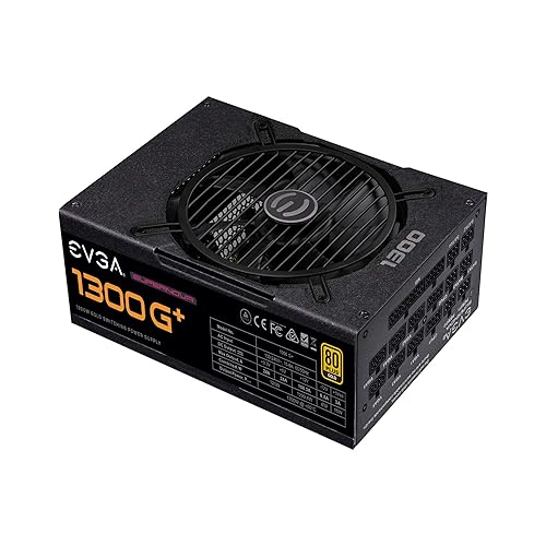 EVGA SuperNOVA 1300 G+ 1300W Power Supply - Internal - 120 V AC, 230 V AC Input - 3.3 V DC, 5 V DC, 12 V DC Output - 1300 W - 1 +12V Rails - 1 Fan(s) - 92% Efficiency