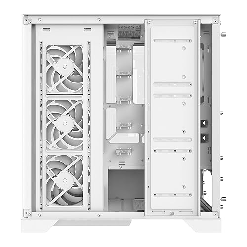XPG Invader X Mid-Tower Gaming ATX PC Case with Panoramic View, Tempered Glass Panels, and RGB Lighting White (INVADERXMT-WHCWW)