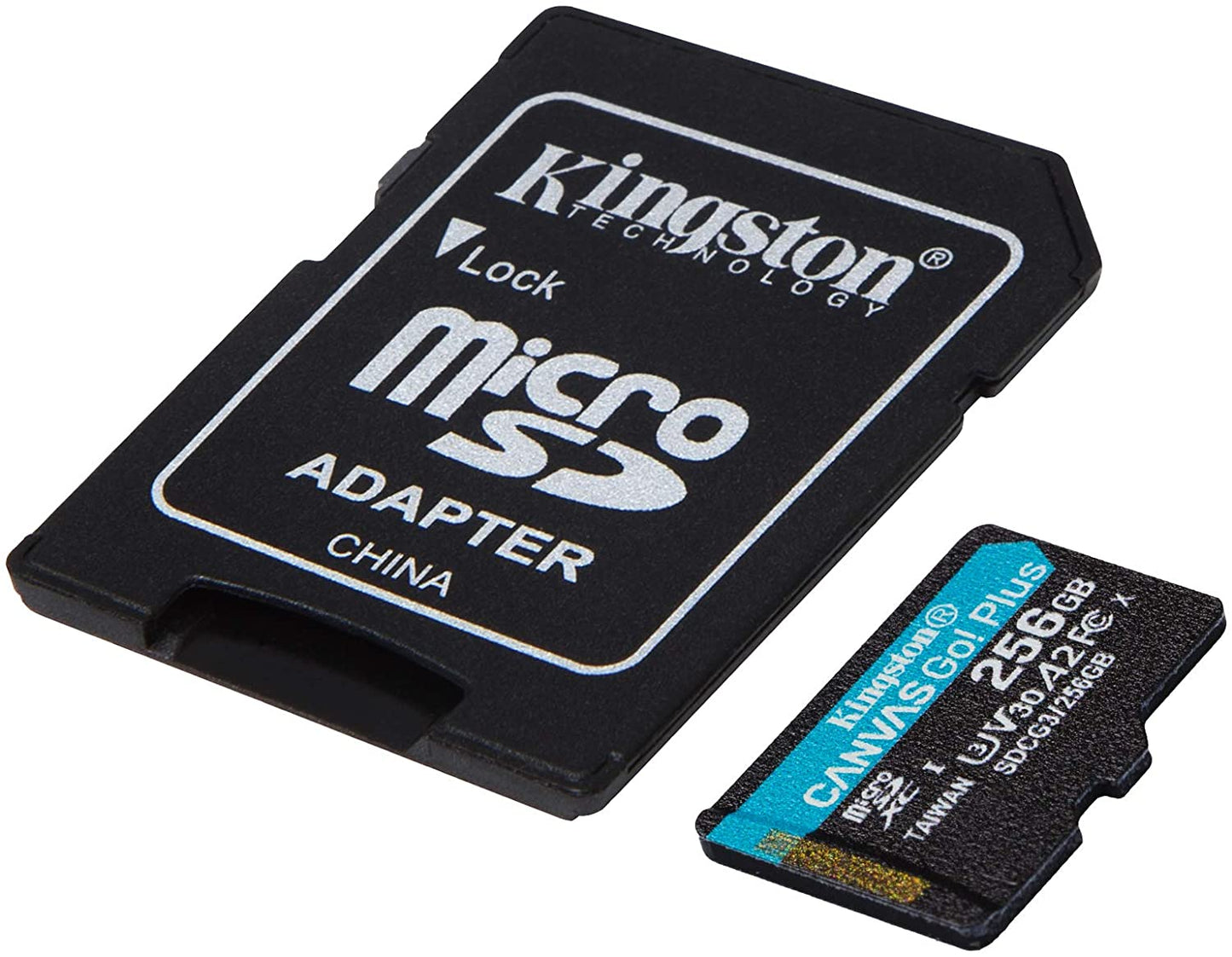 Kingston 256GB microSDXC Canvas Go Plus 170MB/s Read UHS-I, C10, U3, V30, A2/A1 Memory Card + Adapter (SDCG3/256GB) microSD Card 256GB Faster (Up to 170 MB/s) Single