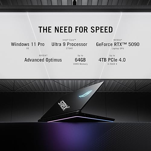 ASUS ROG Strix Scar 16 (2025) Gaming Laptop, 16” ROG Nebula HDR 16:10 2.5K 240Hz/3ms, NVIDIA® GeForce RTX™ 5070Ti, Intel® Core™ Ultra 9 HX, 32GB DDR5-5600, 1TB PCIe Gen 4 SSD, G635LR-XS96