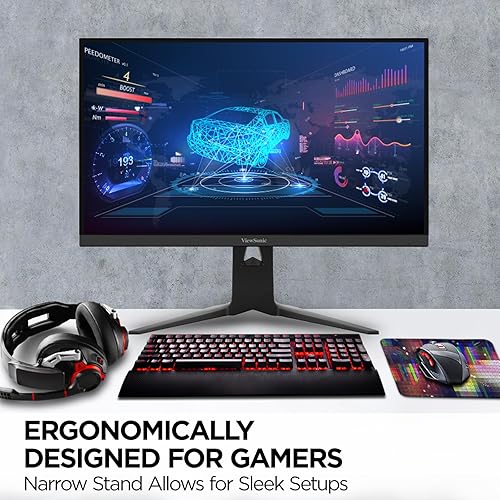 ViewSonic XG2536 25 Inch 1080p IPS Gaming Monitor with 280Hz, 0.5ms, FreeSync Premium, NVIDIA G-Sync Compatible, RGB Lighting, Advanced Ergonomics, HDMI, DP and 65W USB-C Inputs 25-Inch FHD