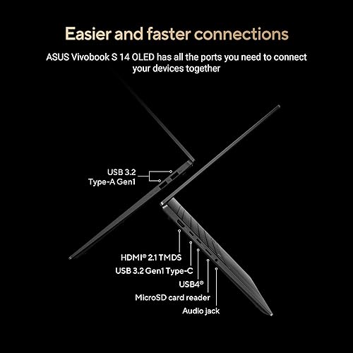 ASUS Vivobook S 14, Next-Level AI PC, 14" 3K OLED Thin and Light Laptop, AMD Ryzen AI 9 365 Processor, 24GB RAM, 1TB SSD, Copilot Key, WiFi 6E, Neutral Black, M5406WA-DH71-CB