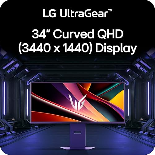 LG Ultragear 34G600A-B 34” WQHD Curved Gaming Monitor - 3440x1440, 160Hz, 1ms MBR, HDR10, FreeSync Premium, 99% sRGB, HDMI/DisplayPort