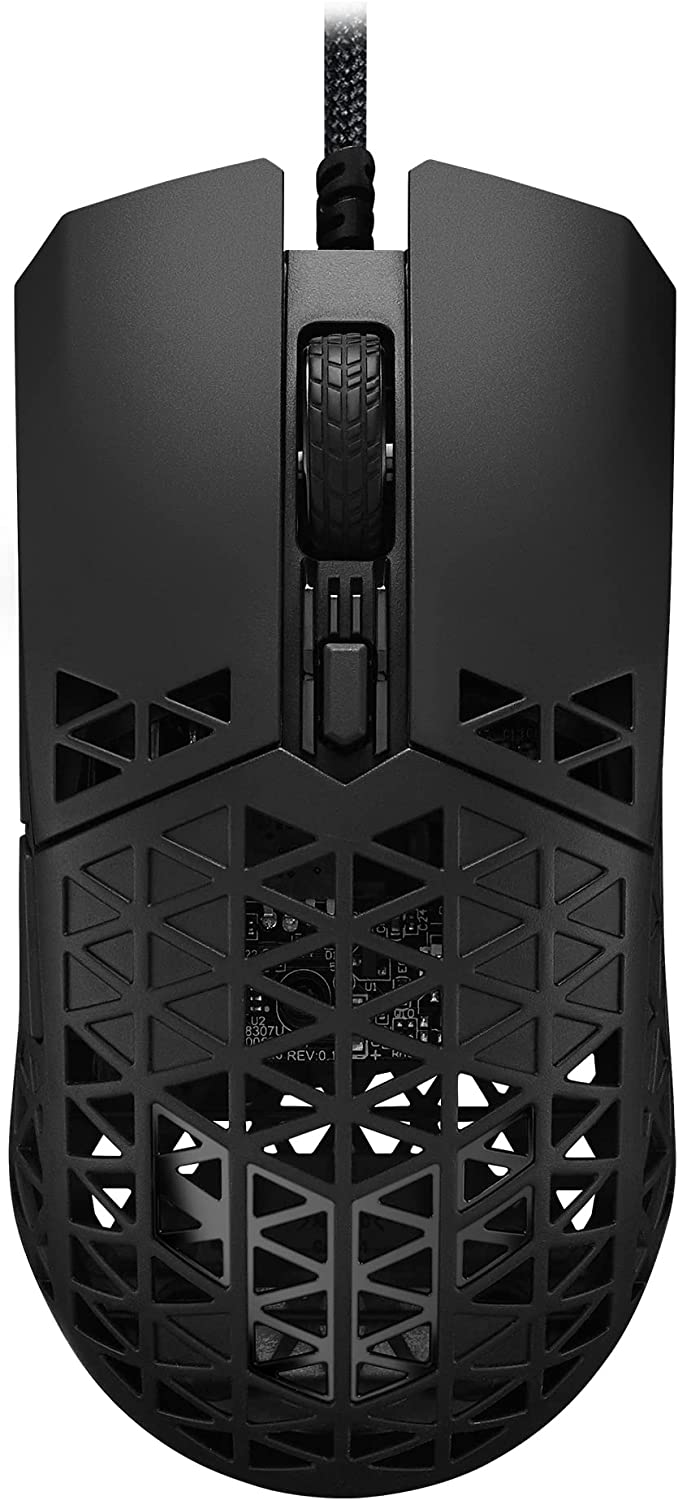 ASUS TUF Gaming M4 Air Lightweight Gaming Mouse | 16,000 dpi Sensor, Programmable Buttons, 47g Ultralight Air Shell, IPX6 Water Resistance, TUF Gaming Paracord and Low Friction PTFE Feet, Black
