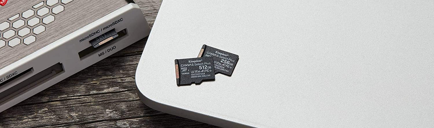 Kingston 256GB microSDXC Canvas Select Plus 100MB/s Read A1 Class 10 UHS-I Memory Card + Adapter (SDCS2/256GB) microSD Card 256GB Fast (Up to 100 MB/s) Single