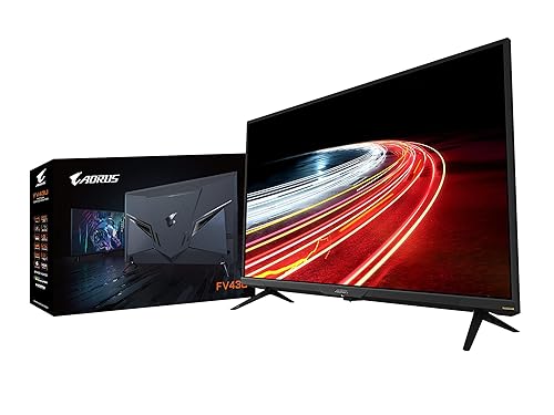 AORUS FV43U 43 144Hz 2160p HBR3, NVIDIA G-SYNC Compatible, Exclusive Built-in ANC, 3840x2160 Display, 1ms Response Time, HDR, 96% DCI-P3, 1 DisplayPort 1.4, 2 HDMI 2.1, 2 USB 3.0, 1 USB C